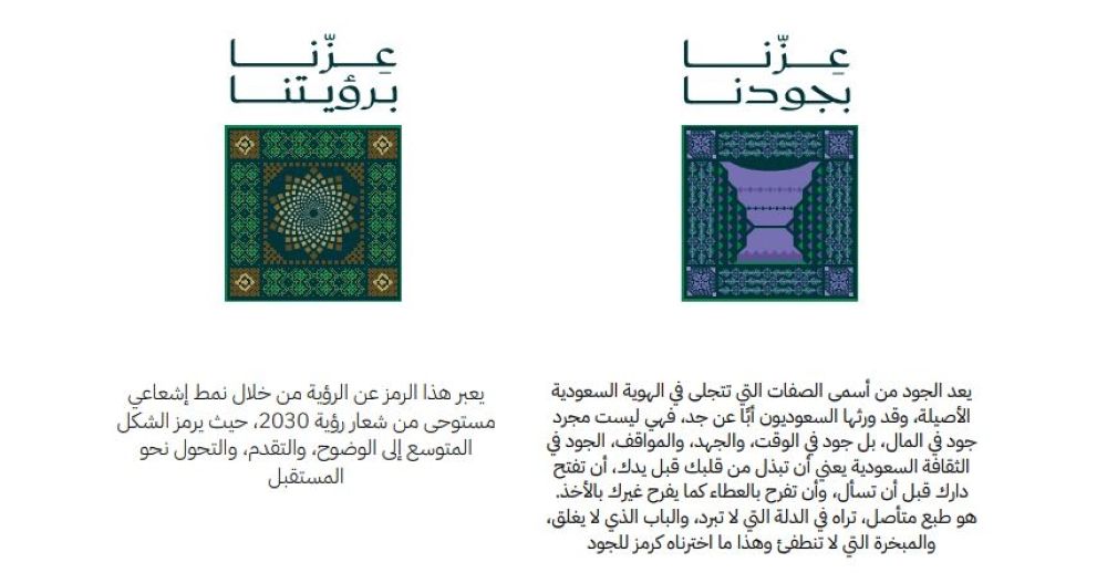 هوية اليوم الوطني 95.. عناصر بصرية وشعارات تعكس رؤية وتراث المملكة