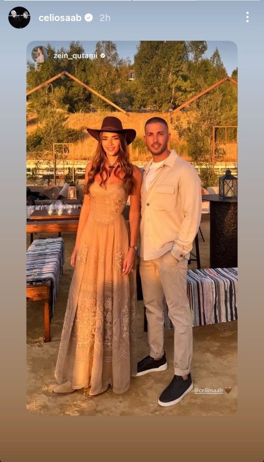 نشر سيليو صعب صورة له جمعته بزوجته زين قطامي على ستوري حسابه على إنستغرام