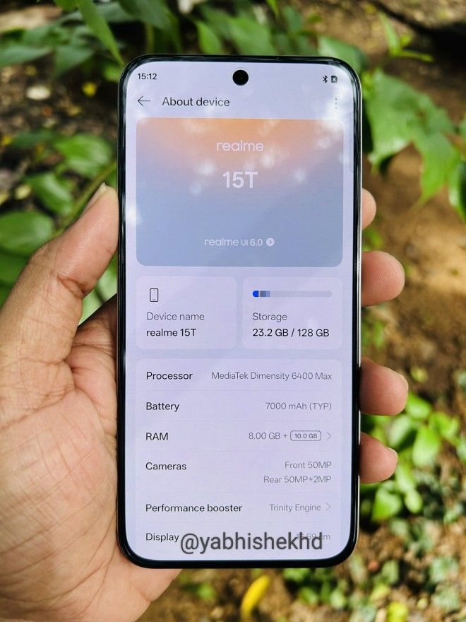 تكنولوجيا: ظهور هاتف Realme 15T في صور حية يكشف تصميمه قبل الإطلاق