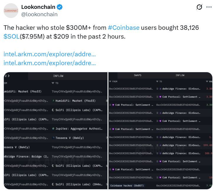 محفظة مشفّرة وُصفت بأنها "مخترق Coinbase" تشتري سولانا بـ8 ملايين دولار