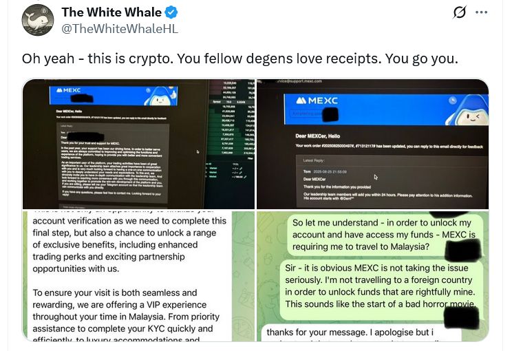 متداول كريبتو يرفع "المكافأة" ضد MEXC إلى 2.5 مليون دولار بعد طلب تحقق شخصي