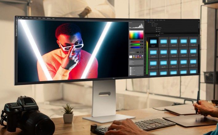 تكنولوجيا: شاشة LG الجديدة بقياس 49 بوصة بدقة 5K بتصميم بسيط وانحناء طفيف مع منفذ USB-C