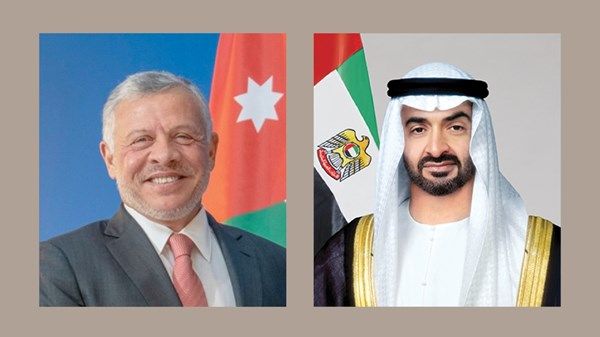 رئيس الدولة وملك الأردن يبحثان العلاقات الأخوية والتطورات الإقليمية