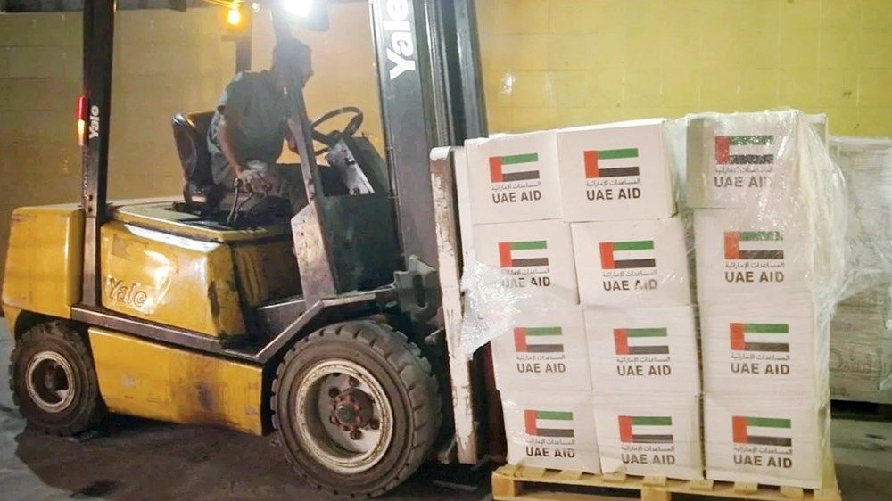 الإمارات توزع 22000 طرد غذائي على النازحين في غزة