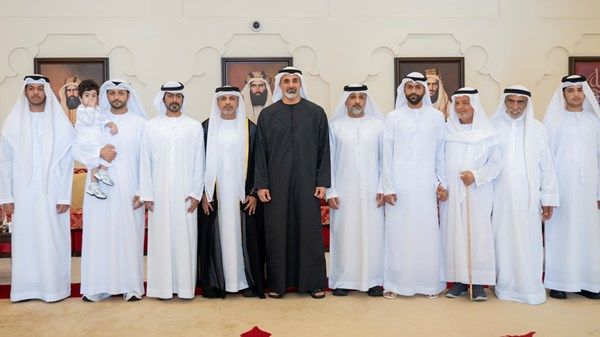 خالد بن محمد بن زايد يحضر حفل استقبال بمناسبة زفاف خالد أحمد رقيط السويدي