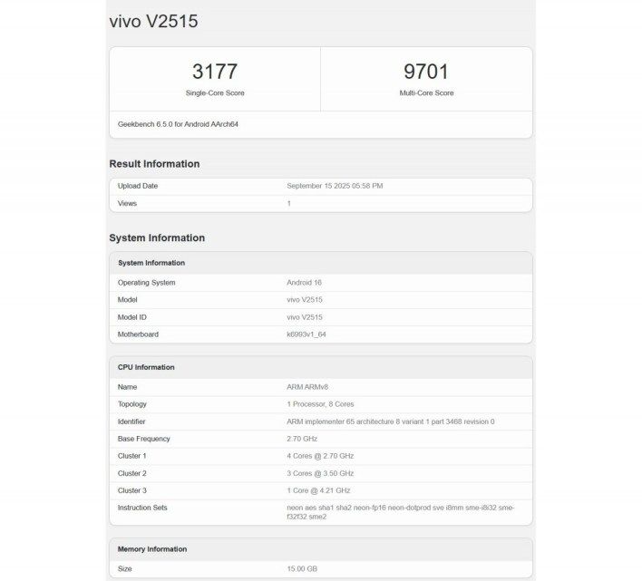 تكنولوجيا: تسريب نتائج اختبار Geekbench لهاتف vivo X300 العالمي