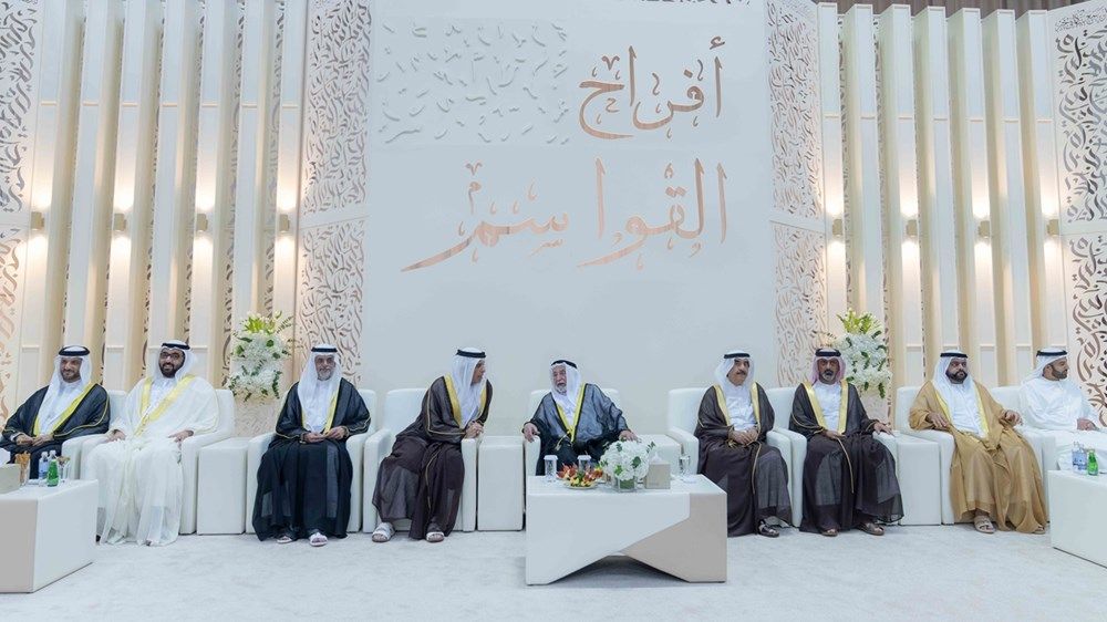 حكام الشارقة وأم القيوين ورأس الخيمة وأولياء العهود والشيوخ يشهدون حفل زفاف الشيخ أحمد بن سلطان بن محمد القاسمي