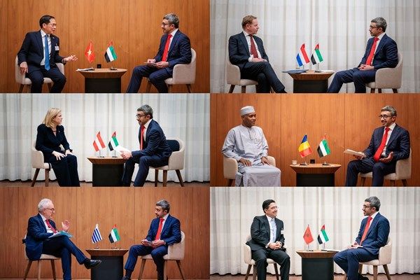 عبدالله بن زايد يبحث تعزيز علاقات التعاون والشراكة مع عدد من وزراء الخارجية في نيويورك