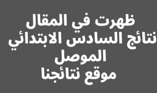 صدرت حالاًَ نتائج السادس الابتدائي 2024 الموصل | طالع pdf نتائج الشهادة الابتدائية درايف | الدور الاول | موقع النجاح